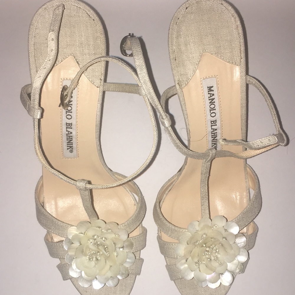 Manolo Blahnik open toe pumps
